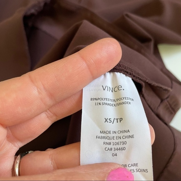 Vince Brown / Burgundy Long Sleeve Shift Dress XS - Picture 9 of 12